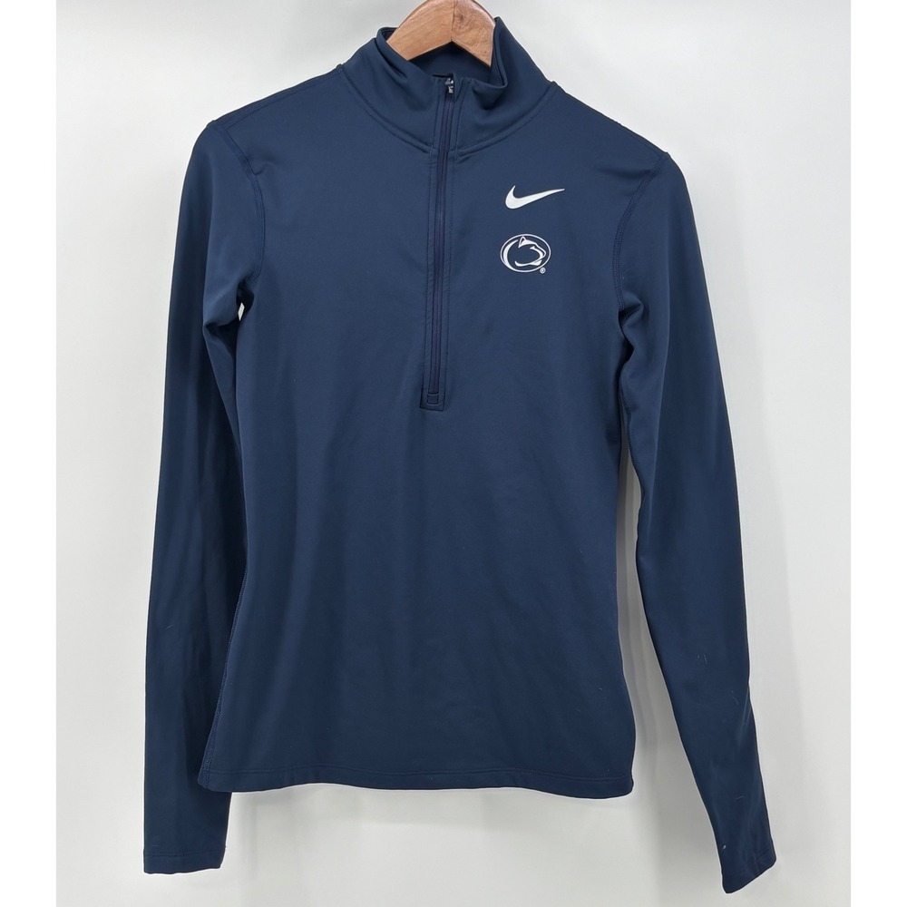 Nike Dri-Fit Penn State Nittany Lions Women M Quarter Zip Performance Shirt PSU